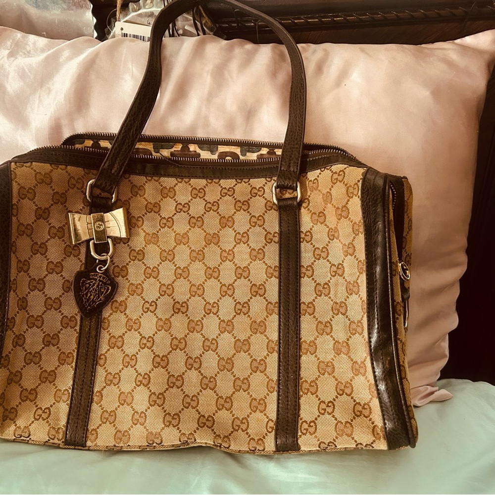 Gucci Beige and Brown Monogram Tote